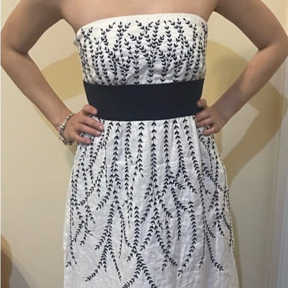 Ann Taylor Strapless Linen Dress